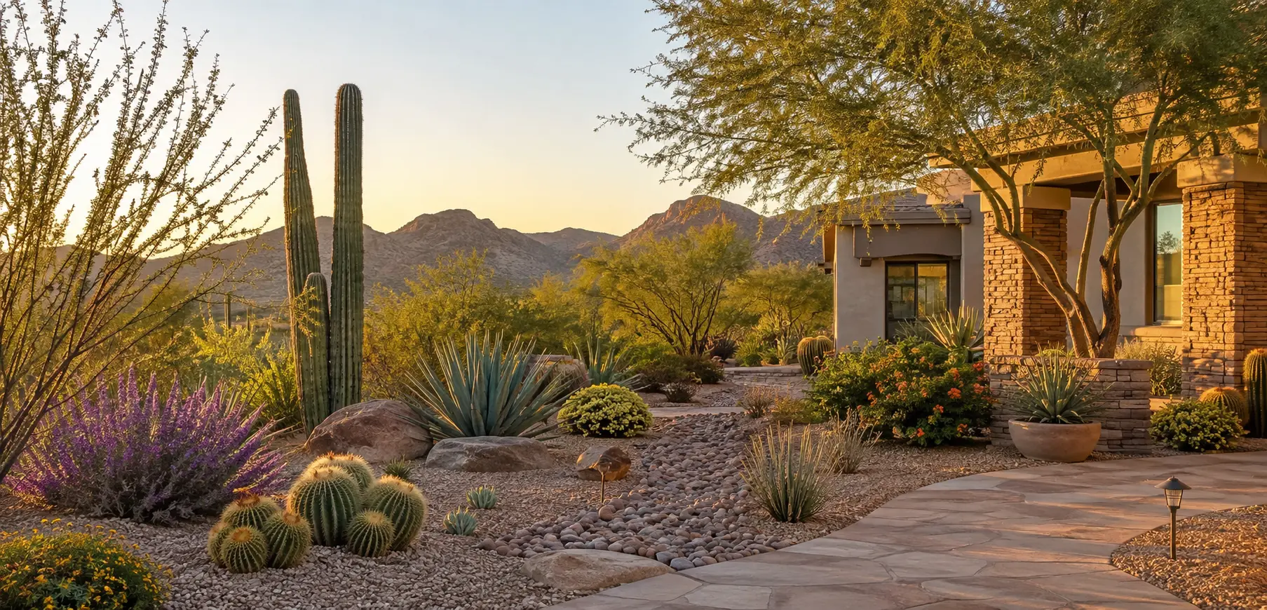 Scottsdale xeriscape landscaping with drought-tolerant plants